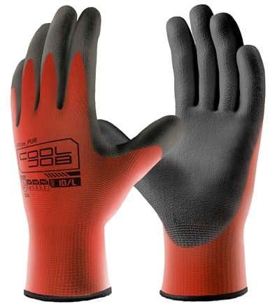 COOLJOB 12/60 Pairs Safety Work Gloves Pack Bulk with Grip PU Coating
