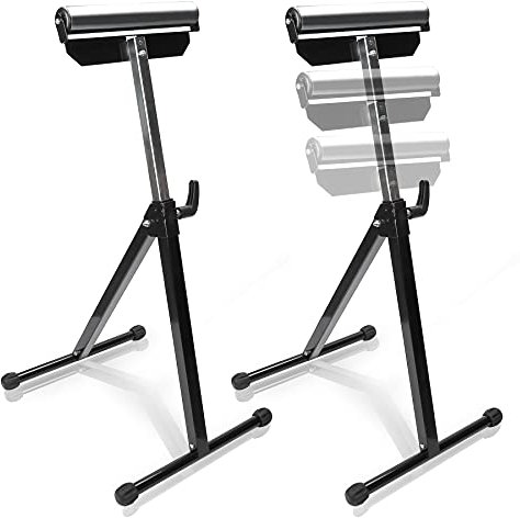 Ikodm Lot de 2 tréteaux à roulettes réglables en hauteur de 68 à 108 cm - Pliable - Avec pieds antidérapants - Charge maximale : 90 kg