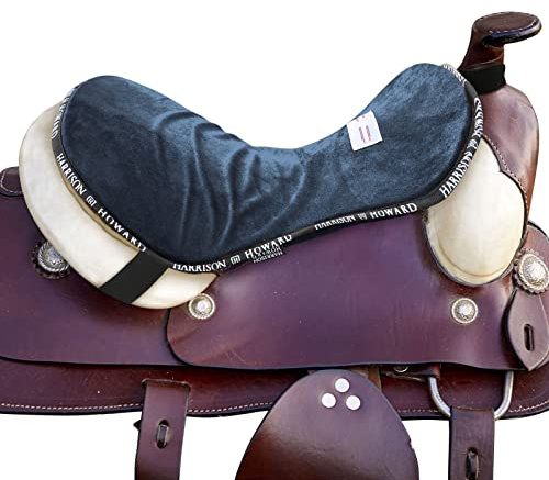 Harrison Howard Trail Seat Saver Western Tack - Sella da Cavalcare con Imbottitura sul Fondo, Aiuta a distribuire la contropressione, Colore: Blu Navy