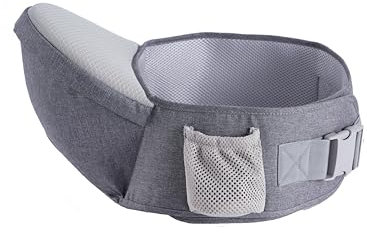 ebrainit Hipseat Babytragesitz verstellbare Lordosenstütze mit Seitentaschen für 4 Monate bis 17 kg mit atmungsaktiver und schweißhemmender 3D-Mesh-Oberfläche