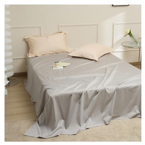 Bettlaken Betttuch Laken Leintuch Haustuch 100% Baumwolle ohne Gummizug vielen Größen und Farben Luxus-Hotelbettwäsche weiche und atmungsaktive(Light Gray,245x270cm)