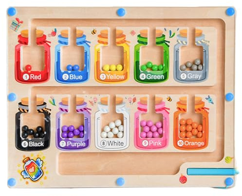Montessori toys for 2 3 4 year olds,Magnetic Color and Number Maze Toys, Educational Toys for 3 4 Year Old,Sorting Game Educational Toy for Toddlers Fine Motor Skills Montessori Kids Preschool Toys
