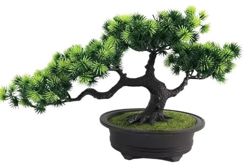 Falska växter Konstgjord bonsai växt i krukväxt Välkomnande tall Fake Simulering tall for hem Vardagsrum Trädgårdsfest dekoration Konstgjorda träd