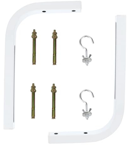GALPADA 2pcs Iron Projector Screen Wall Mount Hooks Support for Manual and Pull-Down Screens Easy Installation Wood Drywall Brick Concrete Walls