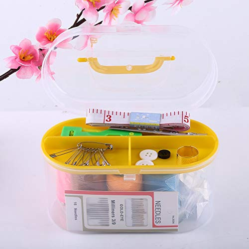 Haofy Kit de Costura de 10 Piezas, Kits de Proyectos de Costura, Juego Completo con Agujas, Hilo, Accesorios para Sastres y Proyectos de Bricolaje Kit de de 10 Piezas, Caja de Plástico Transparente,