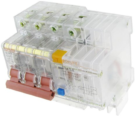 Transparent AC 400V 20A 3 Pôles 3P+N - Professionnel Disjoncteur de fuite