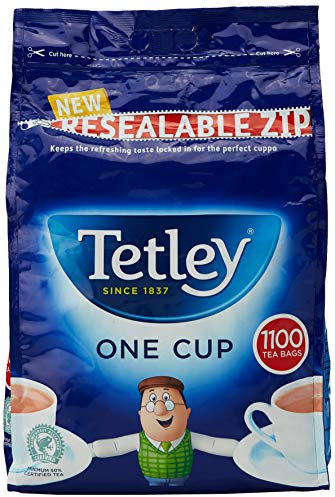 Tetley Original One Cup Black Tea Bags - Bulk Value Pack - Full Flavoured British Brew - Perfect for Breakfast or Anytime - Rainforest Alliance Certified - 1100 Teabags (1 Pack)