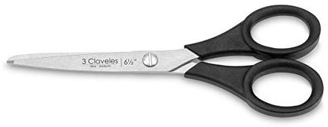 3 Claveles Tijera Varios Usos INOX D 3C, Acero al Carbono, Negra, 16,5 cm (6,5)