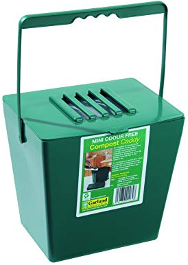 Bosmere K782 Kitchen Compost Caddy with Carbon Filter, Made from Recycled Plastic, Holds 1.3 Gallons, Small, Green