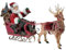 Kurt Adler 25,40 cm großer Weihnachtsmann mit Schlitten und Rentier