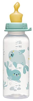 nip Standardflasche PP mit Trinksauger Anatomisch Latex, ab 6 Monate, Blau, Größe M, 250 ml, Boy