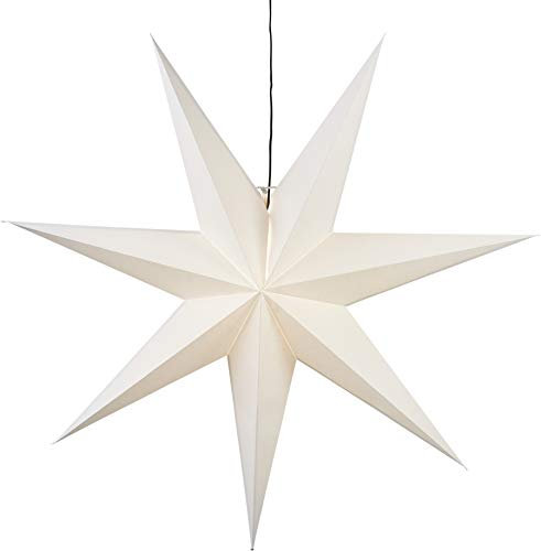 Star Weihnachtsstern Frozen Trading, 3D Papierstern Weihnachten in Weiß, Dekostern zum Aufhängen mit Kabel, E14 Fassung, Ø: 100 cm