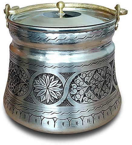 Handgehämmerter 3-Liter-Kupfereimer mit Kupferdeckel, Kupfertopf mit Messinggriff, Kupfer-Joghurt-Eimer mit Blumengravur, machen Sie Ihren eigenen Bio-gesunden Joghurt zu Hause