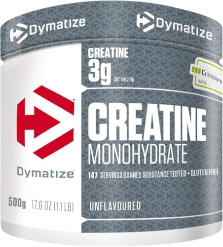 Dymatize Creatine Monohydrate in polvere non aromatizzata 500g - 100% Creapure Creatine - Aminoacidi - Creatina