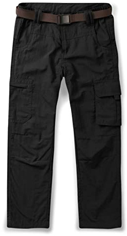 Tianerhay Garçon Pantalon de Randonnée pour Enfants, Pantalon d'extérieur Décontracté à Séchage Rapide Léger idéal pour l'escalade, Le Camping et la pêche Noir-11-12 Ans