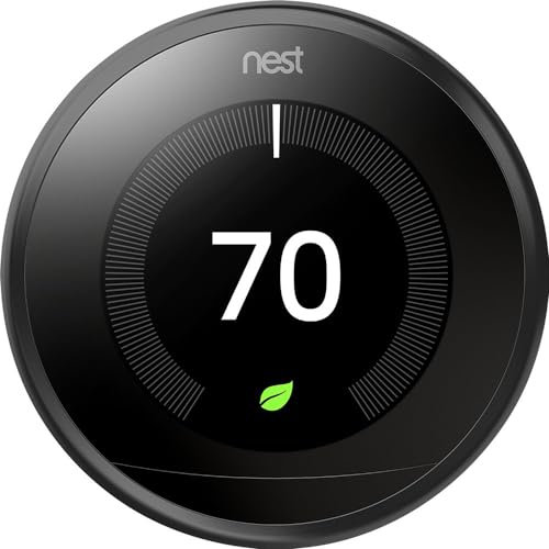 Google Nest Learning - Termostato de 3ª generación, compatible con Alexa, color negro (renovado)