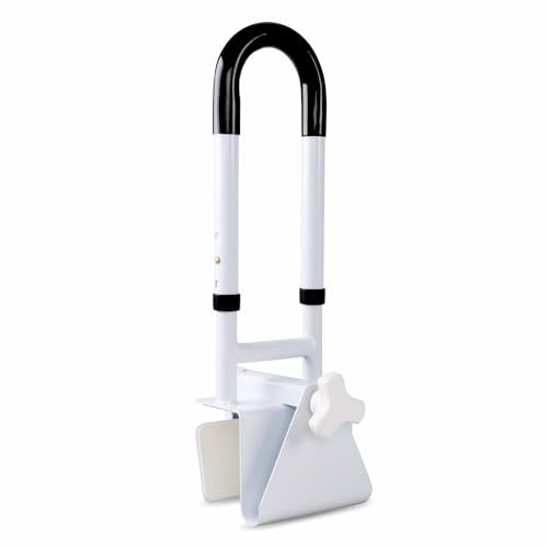 Icedeer Adjustable Bathtub Grab Bars for Seniors, Tub Handle Grab Bar for Elderly Bath Support, Bathtub Safety Rail, Height and Width Adjustable