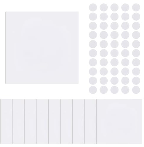 SUPERFINDINGS 10Pcs PP Plastic Wall Hole Cover Sheets with 100Pcs Plastic Stickers 15.2cm/5.98 PVC Material Dustproof Cover Plate Square Frosted Blank Plate for Wall Plasterboard Hole Covering