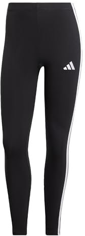 adidas Mujer Essentials 3-Stripes Cotton Leggings, Black/White, S