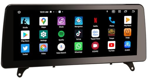 Erisin 8+128GB 8 Núcleo Android 13 Autoradio Estéreo de Automóvil para BMW X5 E70 X6 E71 CIC GPS Carplay IPS WiFi Dab+ DSP Bluetooth 5.0 SWC 12.3 Pulgadas IPS Pantalla táctil Navegación