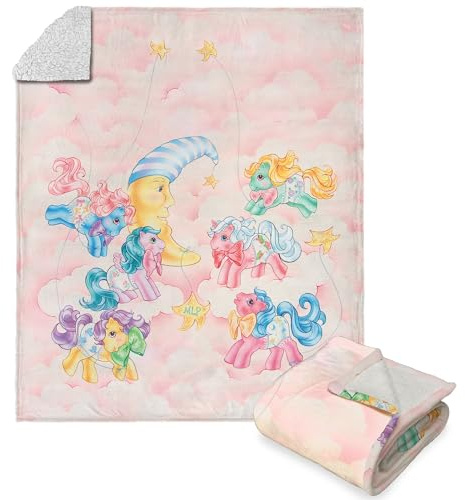 Northwest Hasbro My Little Pony, Cotton Candy Clouds, Silk Touch Sherpa Throw Blanket, 50 x 60 Inches