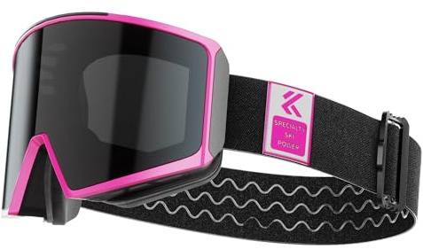 KAPVOE Gafas de Esquí Mujer hombre Gafas de Snowboard 100% Protección UV400 Gafas de Ski Gafas Nieve Anti Niebla Ski Goggles Adultos Juventud Máscara de Esquí Compatible con Casco Negro 02