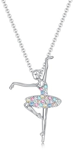 Pendente Collana con ciondolo a forma di ballerina, per bambine,ragazze,ideale come regalo per la Prima Comunione