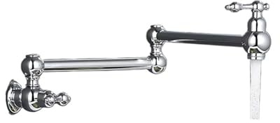 Badrum Kök Enkelhålsblandare Kallvatten Hopfällbar Handfatskran för de flesta scenarier(Chrome)