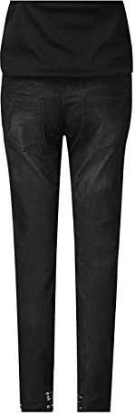 Mammaunderkläder kvinnor facklor byxor jeans hål mode plus storlek byxor termojeans damer vinter, svart, L