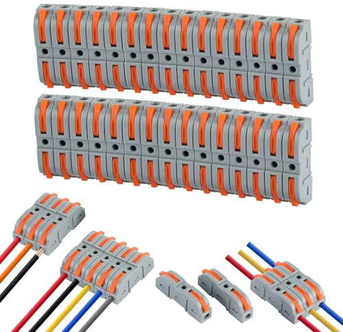 30 Stück Verbindungsklemmen, Kabelverbinder mit Betätigungshebel Bilateral Leiter, Kombinierbare Klemmen Elektro, Kabelklemmen Elektro, Kabel Verbindungsklemme für Kabel Verbinden