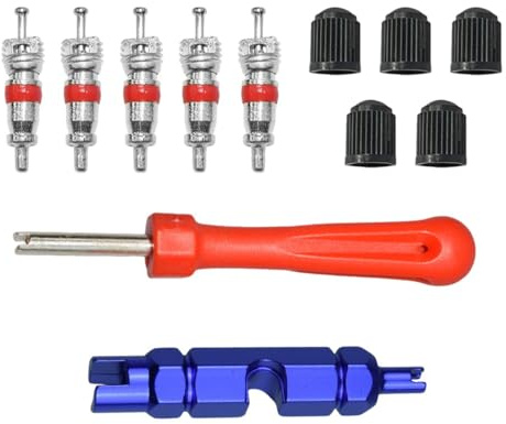 BDEPSTR Llave de Válvula,12 Piezas Bicycle Valve Repair Kit, Extractor de Válvulas, Adaptador Valvula Bicicleta, para Bicicletas, Automóviles, Motocicletas, Herramientas de Reparación de Camiones