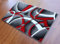 Masada Rugs, Sophia Collection Teppich, handgeschnitzt, modernes Design, Rot, Weiß, Grau, Schwarz, 61 x 91 cm