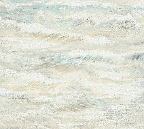 A.S. Création 354091 Papier peint texturé Motif Attractive 2 Blanc Bleu Gris 10,05 m x 0,53 m Fabriqué en Allemagne