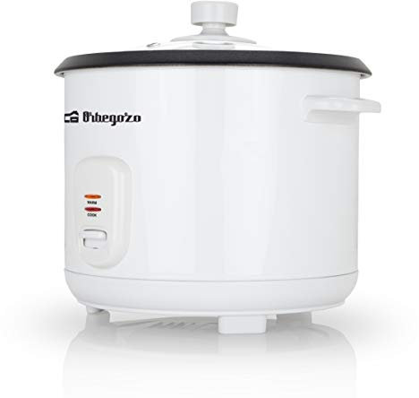 Orbegozo CO 3031 - Arrocera y vaporera, 1,8 litros de capacidad, olla de aluminio antiadherente, protección contra ebullición en seco, tapa de cristal templado, 700 W de potencia