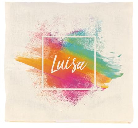 Herz & Heim® Kirschkernkissen mit persönlichem Aufdruck eines Motivs ihr Wahl und Ihrem Wunschnamen Watercolor