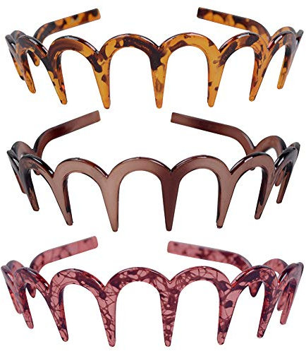 3 Stück Kunstsstoff Zickzack Haarreifen Haarbänder Stirnband Haarschmuck für Männer Frauen