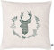 Zirbenkissen beige grün Bestickt mit Hirsch Größe 40x40 cm befüllt mit Zirbenflocken aus Zirbenholz in extra Inlett