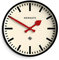 NEWGATE® Universal Reloj de Pared | Gran Reloj estación Vintage Moderno | 43cm | Caja de Metal Negro Mate Profundo con Agujas de Metal Rojo | Estilo de Mediados de Siglo para Cocina
