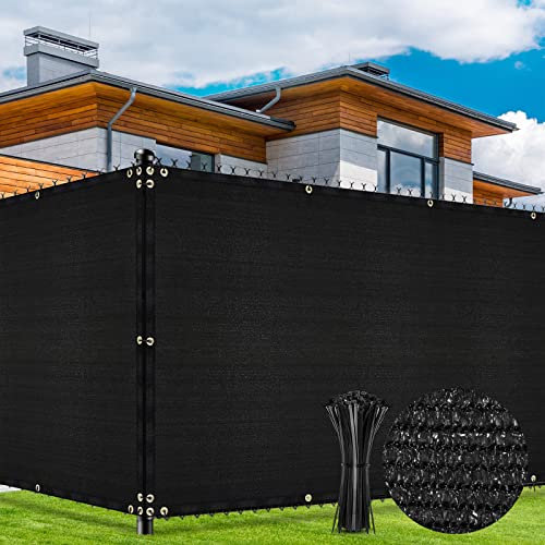 Duerer Malla de Ocultacion Jardin 1.5m x 15.2m Malla de Sombreo 170g/m² Densidad HDPE Protección UV Privacidad para Vallas De Jardin, Terraza, Balcón y Vallas, Negro