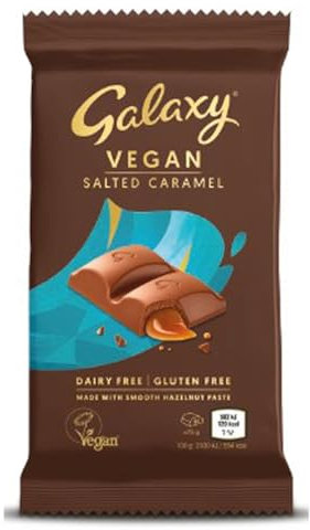 Galaxy Dairy Free Chocolate Bar – Classic – Dairy Free, Vegan, Plant-Based, Smooth & Creamy, Gluten Free, Milk Alternative, Suitable for Vegans, Lactose Free, Delicious Vegan Snack, 100g
