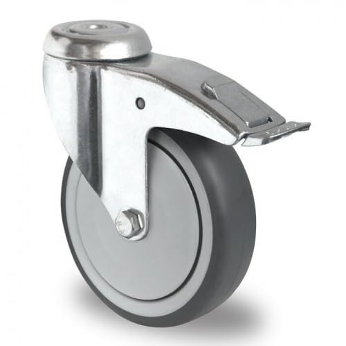 KM Lenkrolle 100 mm mit Feststeller Transportrolle, Möbelrolle, Apparaterolle max. 100 kg