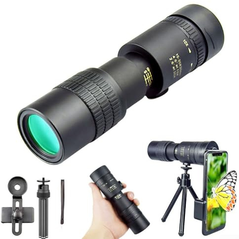 CARMOTTER 10–300 x Monokular-Teleskop, Hochleistungs-Monokular mit HD-Zoom, Nachtsicht-Technologie bei schlechten Lichtverhältnissen für Vogelbeobachtung, Jagd, Camping, Reisen, Wildtiere (Anzug)