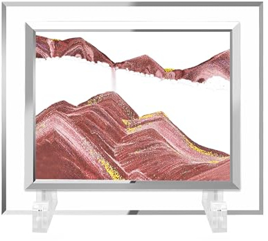 AzureLeap Sabbia in movimento con movimento liquido, paesaggio 3D con sabbia marina profonda, decorazione artistica rotonda in vetro con sabbia mobile, decorazione rilassante per scrivania, casa,