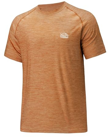 WILLIT Camiseta de manga corta para hombre, camiseta de natación UPF 50+, secado rápido, ligera, transpirable, para exteriores, surf, pesca