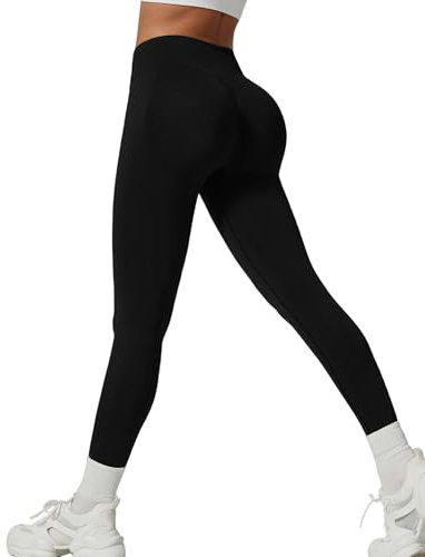 XDSP Leggins Sportivi Donna Vita Alta Controllo della Pancia Opaco Elastici Morbido Senza Cuciture Anticellulite Push up Booty Leggings Yoga Pilates Fitness Jogging Tempo Libero