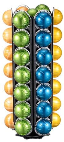 Rice rat Nespresso vertuo Pods Holder Capsules with Central Extra Pod Storage (Carousel-42+ Pods)