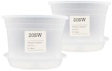 20SW Macetas para Orquideas Pequeñas de 12 cm: Transparentes, con Base elevada, Múltiples Orificios de Drenaje y Aperturas Laterales - 2 Macetas y 2 Platos de Drenaje.