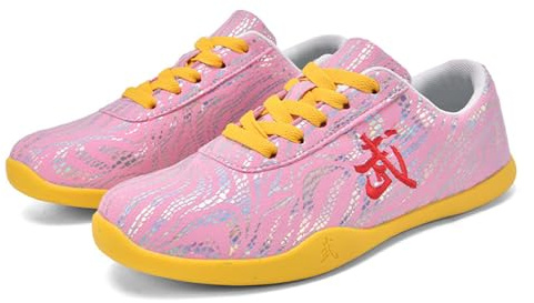 Children Martial Arts Shoes Tai Chi Shoes,Boxing Karate Lightweight Breathable Anti Slip Sneakers for Men Women Chinese Traditional Martial Arts Shoes(Size:44EU(27cm),Color:Pink)