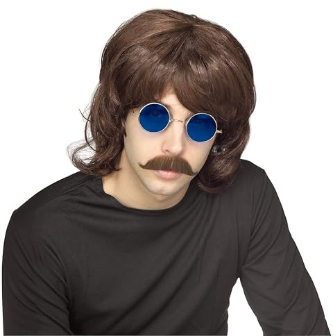 Rubie's Official 70er-Jahre-Zottelperücke für Erwachsene, Braun, Einheitsgröße