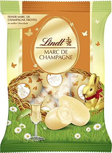Lindt Schokolade Trüffel Eier | 3 x 90 g | Feinster Marc de Champagne-Trüffel in weißer Schokolade | Oster Schokolade | Schokoladengeschenk | Ostereier | Schokoeier